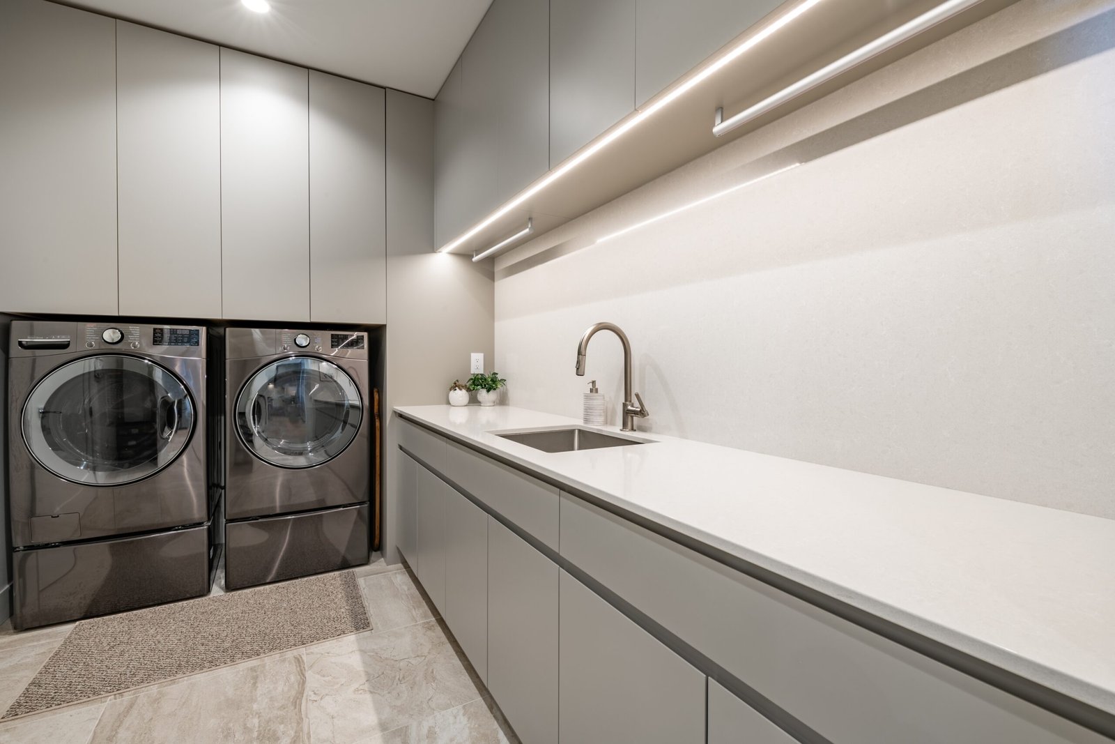 Interior,Of,Large,Spacious,Laundry,Rooms,Featuring,Stainless,And,White